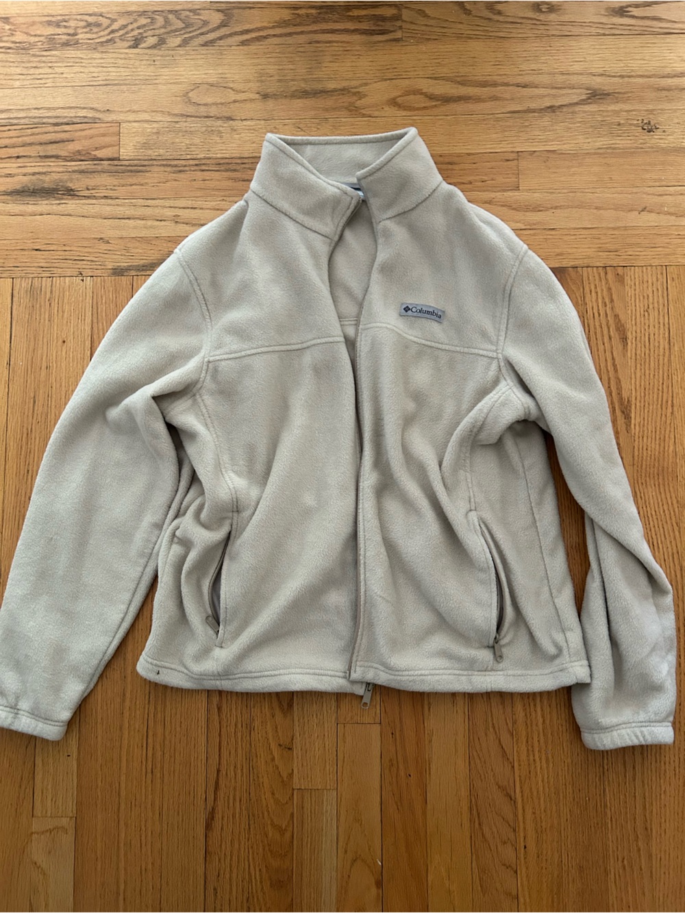 Columbia Cream Fleece Jacket with High Collar